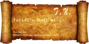 Talián Noémi névjegykártya